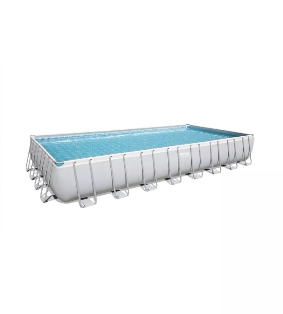 Piscina fuori terra rettangolare bestway "power steel frame" 956x488x132 cm con telo, pompa e scaletta - cod. 56623